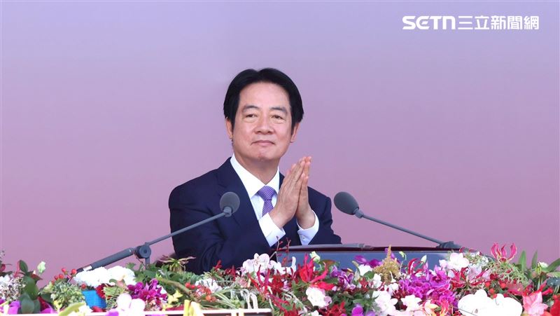 國慶大會總統賴清德演說，喊話中國放棄武力脅迫台灣。（圖／記者鄭孟晃攝影）