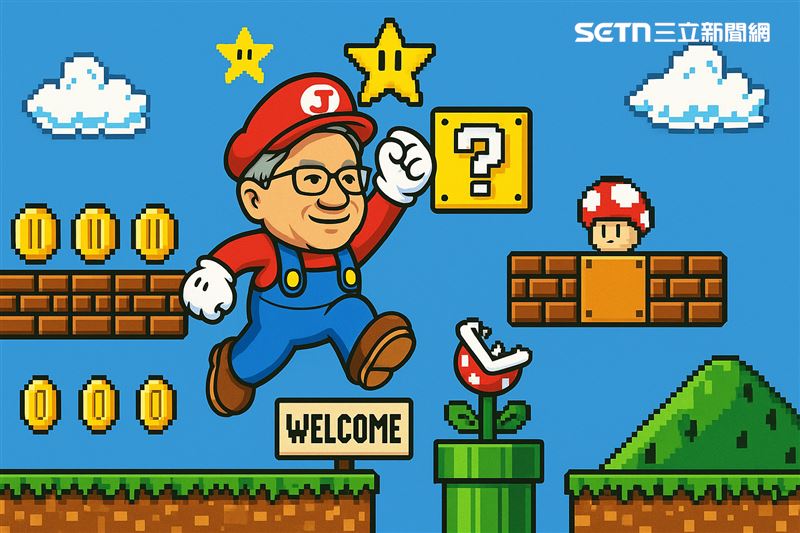 輝達星艦降落北士科一度陷泥淖，唯有黃仁勳的輝達能開啟有「無敵星星」磅身，得闖出新局。（示意圖／AI製圖）