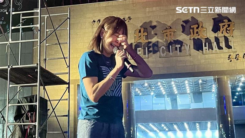 台北101國慶展演完美落幕，賈永婕忍不住爆哭喊：壓力好大！(圖／記者賴俊佑攝影）