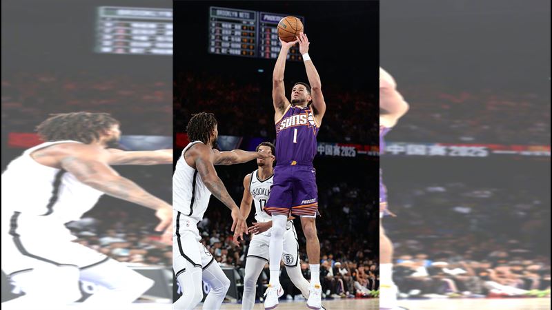 NBA澳門中國賽第一戰，布魯克林籃網遭鳳凰城太陽在延長賽逆轉。（圖／翻攝自NBA官方微博）