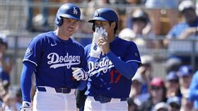 大谷翔平、佛里曼（Freddie Freeman）。（圖／美聯社／達志影像）