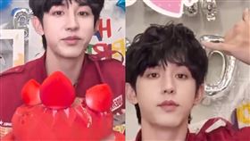 郭俊辰直播驚現「求救手勢」，慶生蛋糕造型詭異。（圖／翻攝自微博）