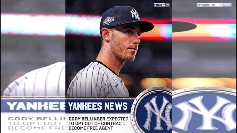 貝林傑（Cody Bellinger）宣布逃脫合約成為自由球員。（圖／翻攝自FOX Sports: MLB推特）