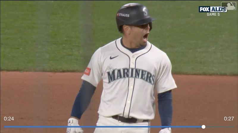 瑞瓦斯（Leo Rivas）代打敲出追平安。（圖／翻攝自MLB官網）