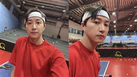 江宏傑在社群媒體發文在國慶日當天到桌球場的自拍照（圖／翻攝自江宏傑Threads @chiang_hung_chieh）