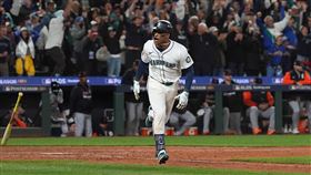 波蘭柯（Jorge Polanco）敲出再見安打，水手挺進美聯冠軍賽。（圖／美聯社／達志影像）