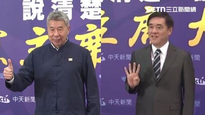 國民黨主席辯論參選人張亞中（左）、郝龍斌（右）（圖／翻攝畫面）