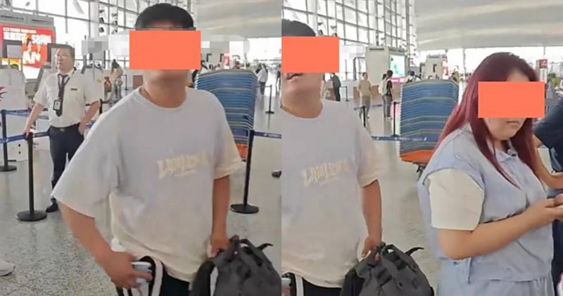 同行年輕男子指責戴先生「小題大做」、「想要敲詐」，態度極其囂張。（圖／翻攝微博）