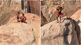 百萬網紅「極端拍片」挨轟！把7歲兒丟下懸崖遭罵爆（圖／翻攝自IG＠garrettgee）