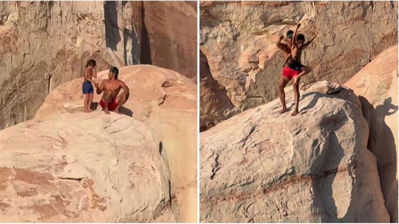 網紅「極端拍片」把7歲兒丟下懸崖遭罵爆