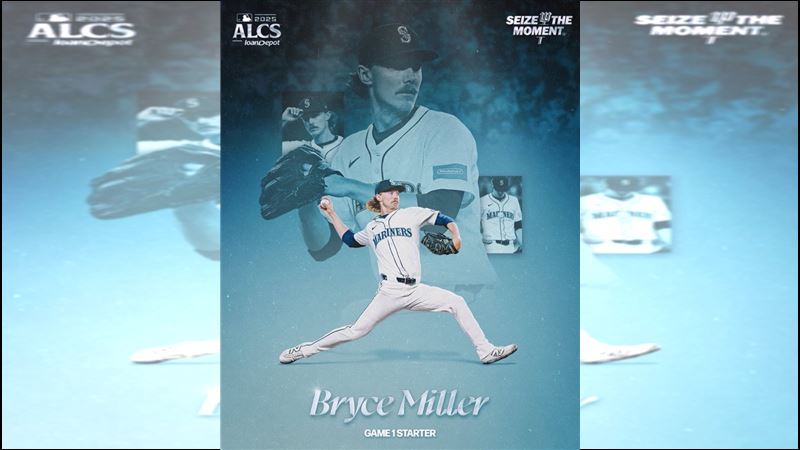 美聯冠軍賽G1水手將派出米勒（Bryce Miller）先發。（圖／翻攝自X @MarinersONTap）