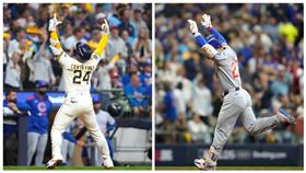 國聯分區系列賽G5釀酒人和小熊開賽就對轟。（圖／美聯社／達志影像）