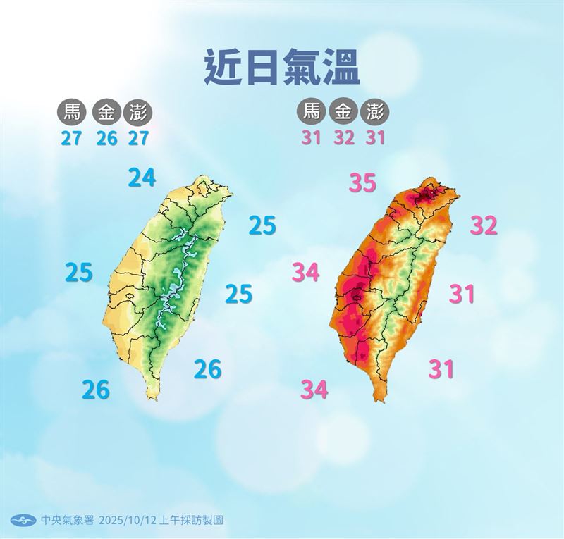 未來一週仍屬於高溫炎熱天氣。（圖／氣象署提供）