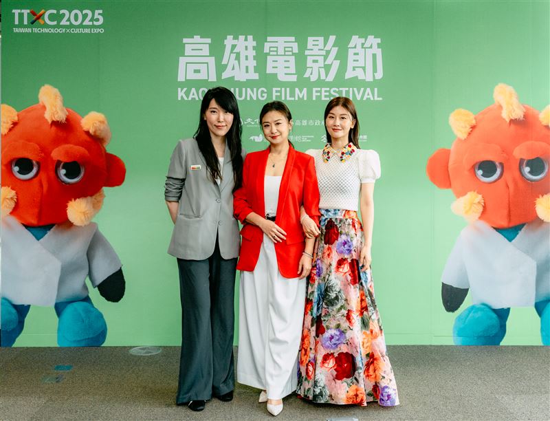 《百花公主》（左起）導演李晏如、演員黃宇琳、朱芷瑩。（圖／高雄電影節提供）