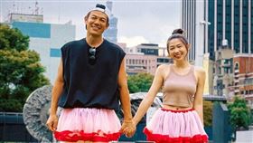 陳志強（左）澄清曾智希（右）並非懷孕，而是投入劇組拍攝。（圖／翻攝自IG）