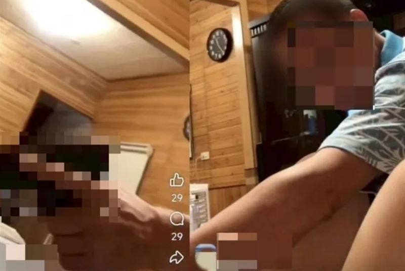 黃姓女子在網路上公開一段夫妻爭執畫面，影片中兩人疑似在臥室爭吵，黃女不滿婆婆長期刁難、情緒激動對嗆，過程中翁男突然亮出一把黑色手槍，對著黃女怒視。(圖/翻攝Threads)