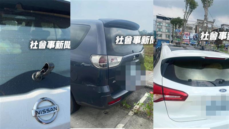 停車重劃區的車主一覺醒來，發現愛車的後雨刷都被破壞（圖／翻攝《社會事新聞影音》）