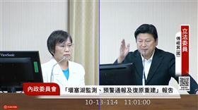 國民黨立委傅崐萁在內政委員會質詢內政部長劉世芳。（圖／翻攝自國會頻道）