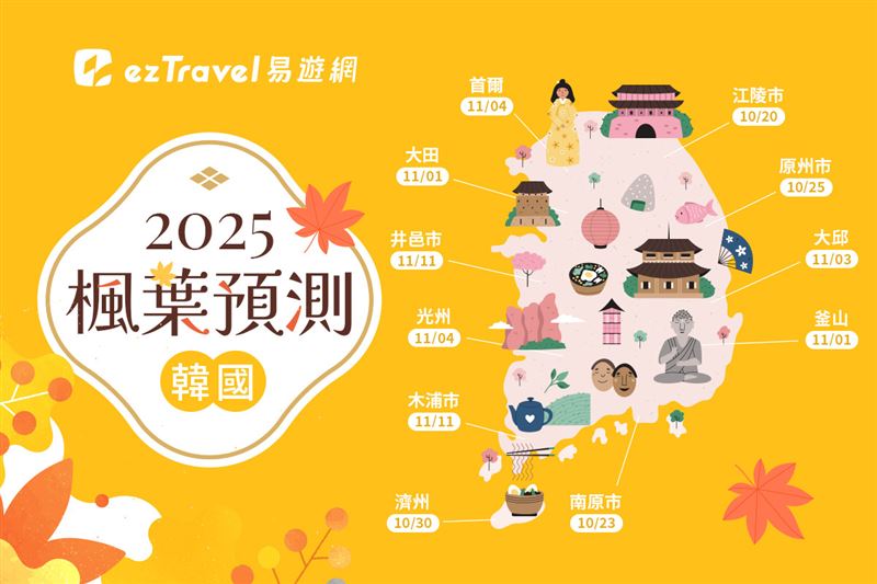 2025韓國楓葉預測攻略。（圖／易遊網提供）