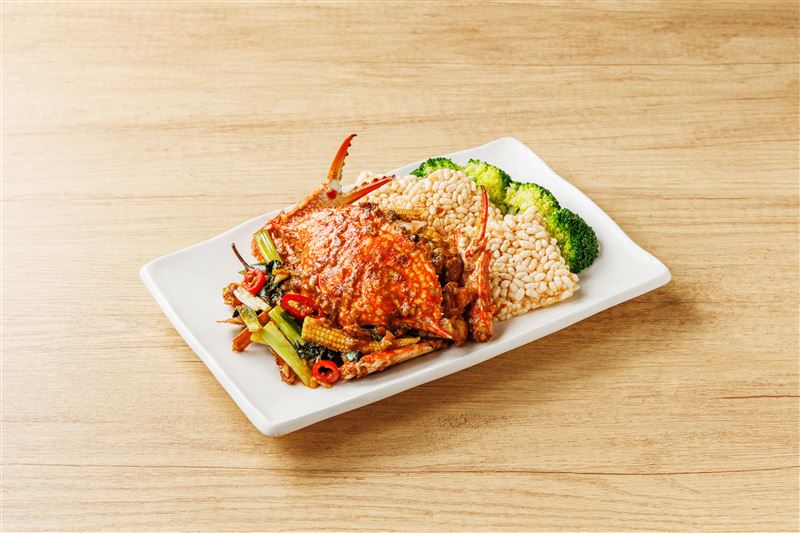 秋季限定菜-沙茶炒花蟹。（圖／品牌業者提供）