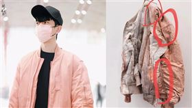 798藝術中心的展品有一件「帶血外套」被發現與于朦朧生前穿的衣服高度相似。（圖／翻攝自微博、threads）