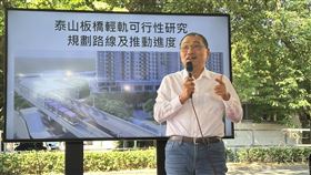侯友宜說，泰板輕軌完工通車後可紓解地區交通瓶頸，帶動產業及住宅發展。（圖／新北市政府捷運工程局提供）