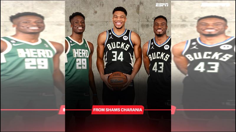 公鹿和「字母弟」（Alex Antetokounmpo）簽下雙向合約。（圖／翻攝自X @Shams Charania）