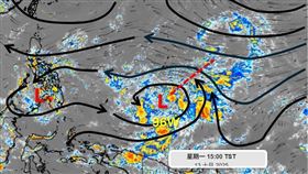 吳聖宇於13日下午在臉書粉專「天氣職人-吳聖宇」分析，96W侵台可能性，以及發生「共伴效應」的機會，並持續留意動向。（圖／翻攝自「天氣職人-吳聖宇」臉書）