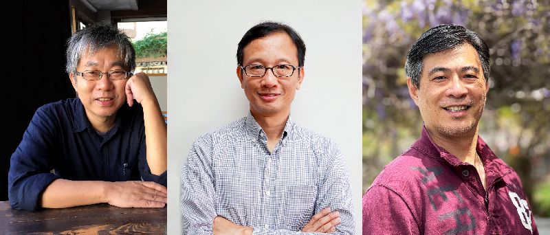 台大物理系3位教授林敏聰（左）、高英哲（中）、蔣正偉（右），同年獲美國物理學會會士。（圖／台大提供）