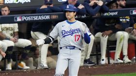 大谷翔平敲安，中止跨場15打數0安低潮。（圖／美聯社／達志影像）