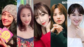 錢韋杉（左起）、兵家綺、林佩瑤、林予晞、蔡逸帆，都曾擔任空服員。(合成圖／資料照、翻攝自臉書)