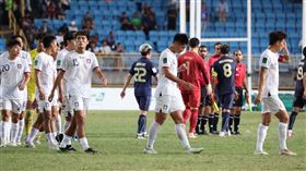 台灣男足14日在主場以1：6不敵泰國，賽後主帥黃哲明、隊長陳柏良砲轟足協。（圖／足球協會提供）
