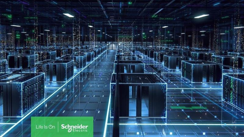 隨著AI伺服器功率密度飆升、發熱量激增，傳統風冷已難以應付。施耐德電機攜手NVIDIA，推出整合電力與液冷控制的AI基礎設施參考設計，協助資料中心部署高效、穩定又節能的AI工廠。每個機櫃最高可支援142kW負載，為新一代AI模型提供穩定運作的「冷靜大腦」。（圖／施耐德提供）