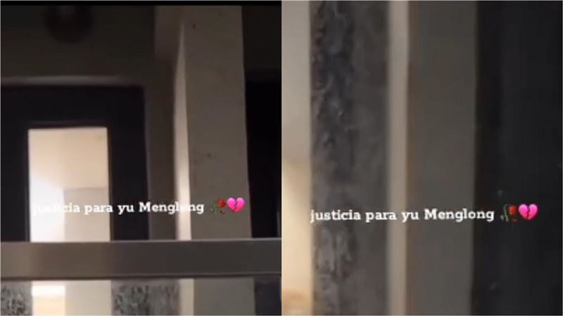 從對面大樓拍攝的畫面中可見，一名疑似于朦朧的男子被人壓制在窗邊。（圖／翻攝自Youtube）