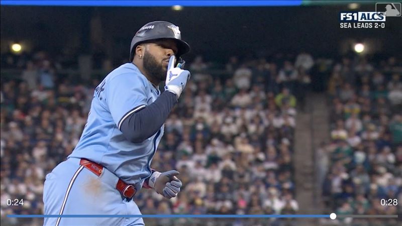 小葛雷諾（Vladimir Guerrero Jr.）炸裂陽春砲。（圖／翻攝自MLB官網）