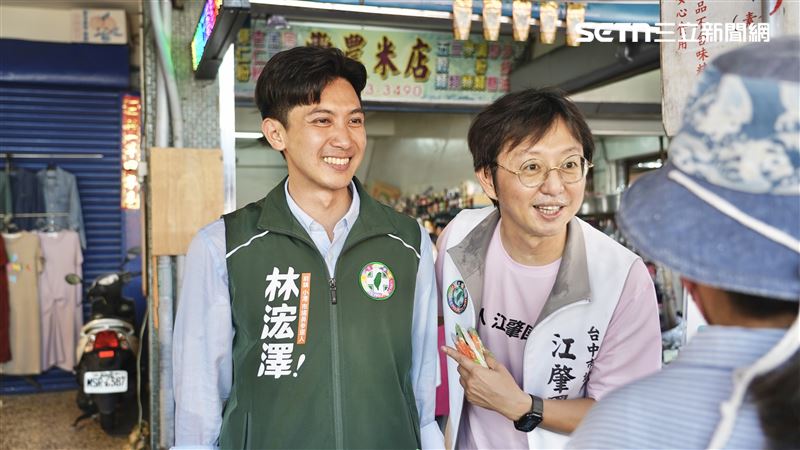 首位站台的現任台中市議員江肇國表示，林浤澤具有多年幕僚助理基層歷練優勢。（圖／翻攝畫面）