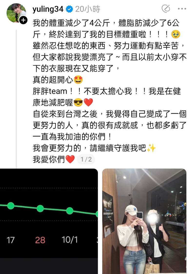邊荷律達到目標體重。（圖／翻攝自邊荷律Threads）