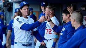 國聯冠軍賽G3葛拉斯諾（Tyler Glasnow）投5.2局失1分退場。（圖／美聯社／達志影像）