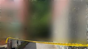 男子墜落處警方已拉起封鎖線。（圖／翻攝畫面）