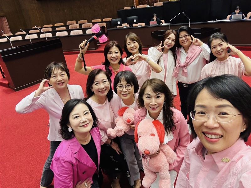 南韓女團「BLACKPINK」18、19日將在高雄開唱，民進黨立委今將立法院議場染粉。（圖／翻攝林楚茵臉書）