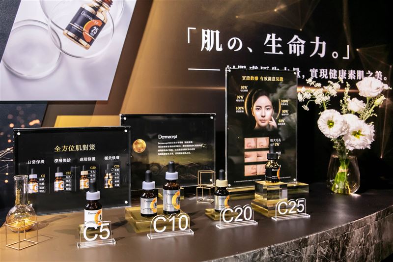 Dermacept共推出五款維他命C精華。（圖／品牌業者提供）
