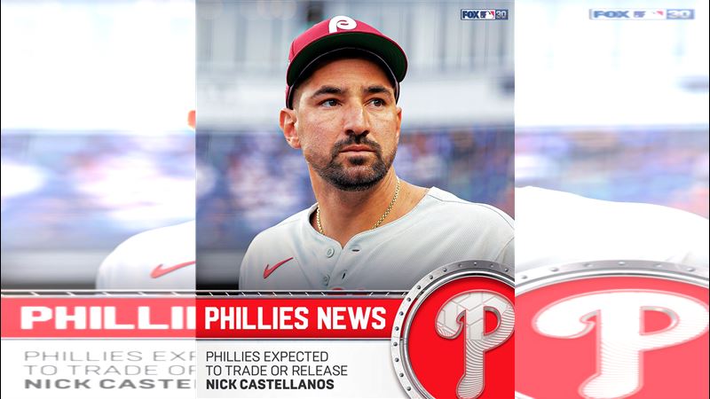 費城人休賽季預計會和卡斯提亞諾斯（Nick Castellanos）分道揚鑣。（圖／翻攝自X @MLBONFOX）