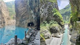 立霧溪燕子口堰塞湖。（圖／取自林業及自然保育署花蓮分署、Google）