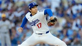 大谷翔平1局上投出保送後連飆3K。（圖／美聯社／達志影像）