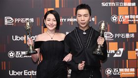 小Ｓ、派翠克以《小姐不熙娣》拿下金鐘獎綜藝節目主持人大獎。（圖／記者鄭孟晃攝影）