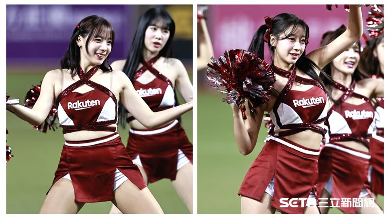 樂天女孩韓籍成員禹洙漢、河智媛透過影片隔海幫樂天桃猿加油。（圖／記者劉彥池攝影）