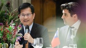 外交部長林佳龍於荷蘭智庫「海牙策略研究中心」（HCSS）舉行的閉門午餐會中發表演講，並與與會人士進行交流。（圖／外交部提供）