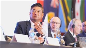 世界棒壘球總會（WBSC）執行副會長暨亞洲棒球總會辜仲諒會長，參加WBSC會員大會。（圖／亞洲棒球總會提供） 