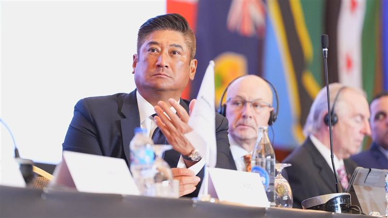 世界棒壘球總會（WBSC）執行副會長暨亞洲棒球總會辜仲諒會長，參加WBSC會員大會。（圖／亞洲棒球總會提供）