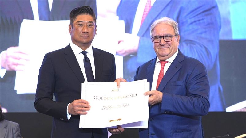 世界棒壘球總會（WBSC）執行副會長暨亞洲棒球總會辜仲諒會長，參加WBSC會員大會。（圖／亞洲棒球總會提供）